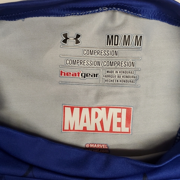 Under Armour Marvel Captain America Compression Shirt Performance Athletic Tee - Picture 3 of 5